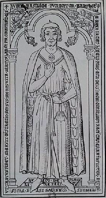 Gisant, à l'origine en cuivre, de Barthelémy de Roye dans l'Abbaye de Joyenval